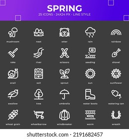 Spring Icon Pack With Black Style
