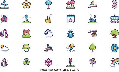 Spring icon pack High-Quality Vector Icons Collection with Editable Stroke. Ideal for Professional and Creative Projects.