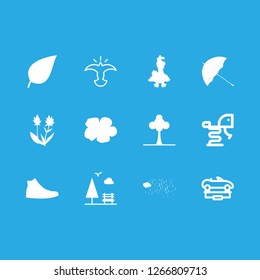spring icon set about flowers, flower, holy ghost and tree vector set