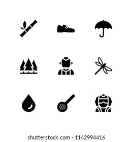 spring icon set. bamboo, australian and skimmer vector icon for graphic design and web