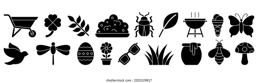 Spring icon set design template vector illustration