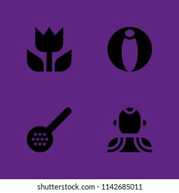 spring icon set. hawaiian, macro and skimmer vector icon for graphic design and web