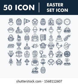 Spring icon set, outline style