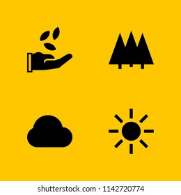 spring icon set. seeds, forest and sun vector icon for graphic design and web