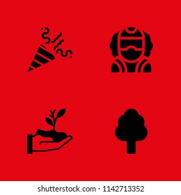 spring icon set. sprout, firecrackers and australian vector icon for graphic design and web
