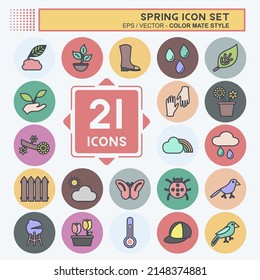 Spring Icon Set. suitable for Spring symbol. color mate style. simple design editable. design template vector. simple symbol illustration