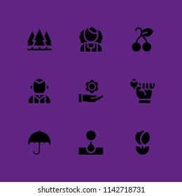 spring icon set. tulip, tree and forest vector icon for graphic design and web