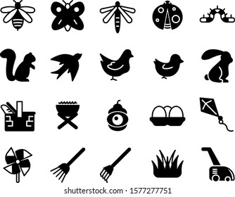 Spring icon set v2 - insect, animal, picnic, garden