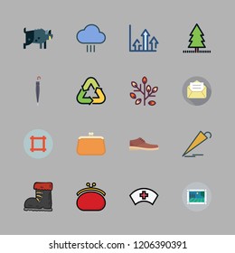 spring icon set. vector set about growth, boar, shoe and yard icons set.