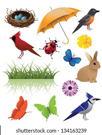 Spring Icon Symbol Graphic Deign Elements. EPS 8 vector, grouped for easy editing. No open shapes or paths.