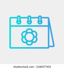Spring icon vector illustration in gradient style about calendar and date, use for website mobile app presentation