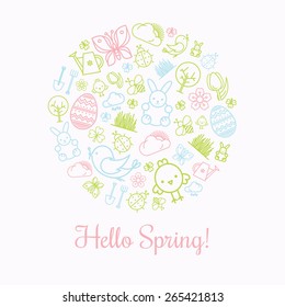 Spring icons card design