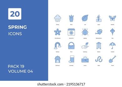 Spring icons collection. Set contains such Icons as animals, backpack, bee, more 