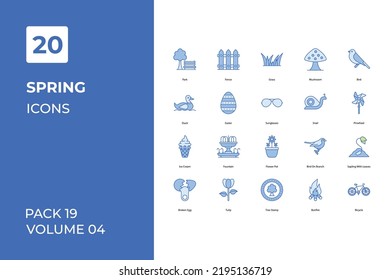 Spring icons collection. Set contains such Icons as animals, backpack, bee, more 