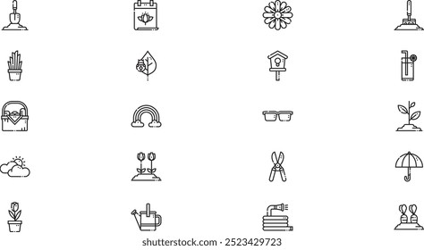 Spring icons High-Quality Vector Icons Collection with Editable Stroke. Ideal for Professional and Creative Projects.