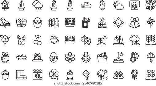 Spring icons High-Quality Vector Icons Collection with Editable Stroke. Ideal for Professional and Creative Projects.