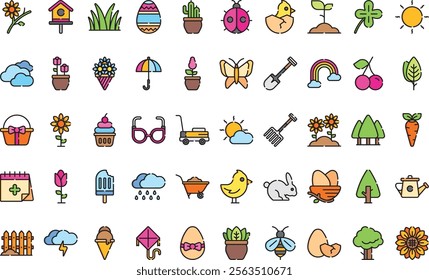 Spring icons High-Quality Vector Icons Collection with Editable Stroke. Ideal for Professional and Creative Projects.