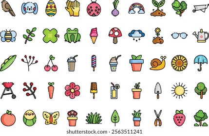 Spring icons High-Quality Vector Icons Collection with Editable Stroke. Ideal for Professional and Creative Projects.