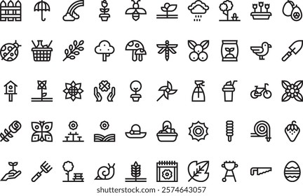 Spring icons High-Quality Vector Icons Collection with Editable Stroke. Ideal for Professional and Creative Projects