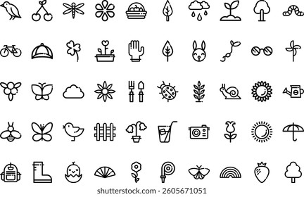 Spring icons icons High-Quality Vector Icons Collection with Editable Stroke. Ideal for Professional and Creative Projects