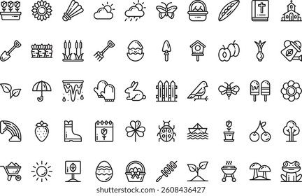 Spring icons High-Quality Vector Icons Collection with Editable Stroke. Ideal for Professional and Creative Projects