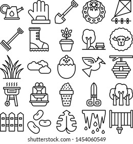 Spring icons pack. Isolated spring symbols collection. Graphic icons element