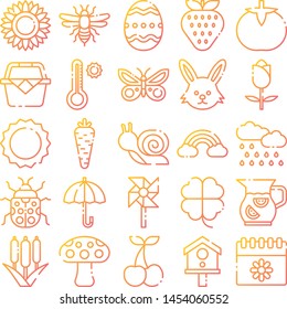 Spring icons pack. Isolated spring symbols collection. Graphic icons element