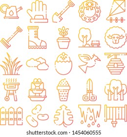 Spring icons pack. Isolated spring symbols collection. Graphic icons element