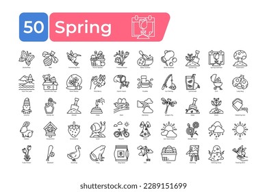 Spring Icons Pack. Thin line icons set. clean and simple vector icons