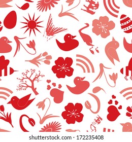 spring icons seamless pattern eps10