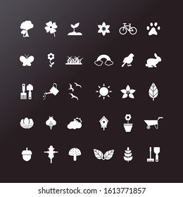 Spring icons set. Basic Spring Icons. Vector editable.