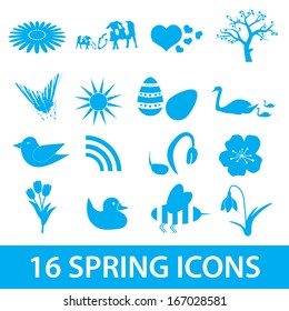 spring icons set eps10