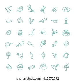 Spring icons set. Spring Garden, Flowers and Gardening Equipment. Flat Design Style