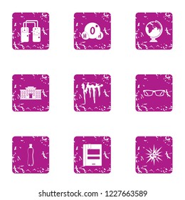 Spring icons set. Grunge set of 9 spring vector icons for web isolated on white background