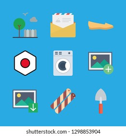 spring icons set with rolls, japan and cleaned vector set