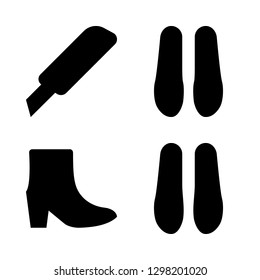 spring icons set with shoe, cutter and boot vector set