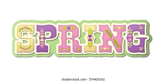 Spring, illustrated text, season of the year, illustration