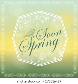 Spring illustration with hand drawn elements