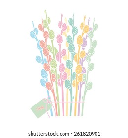 spring illustration, pussy-willow