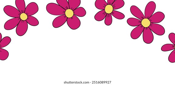 Spring illustration with tulips. Happy birthday, holiday, celebration greeting and invitation card. Colorful floral banner with flowers on light background. Modern floral compositions. Copy space.