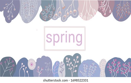 spring illustration in vector with purple collages