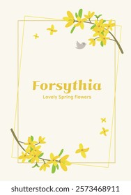 spring illustrations and Forsythia backgrounds