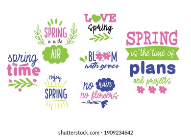 Spring inspirational quotes set for your design