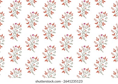 spring inspired seamless pattern with floral lines and garden foliage.blooming plant texture for wallpaper wrapping and fashion textiles

