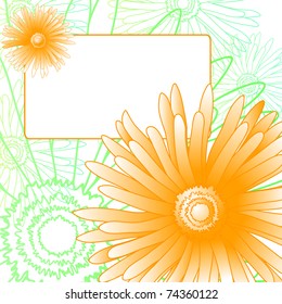 Spring invitational card with beautiful flowers