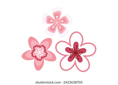Diseño de pegatinas al estilo japonés de primavera