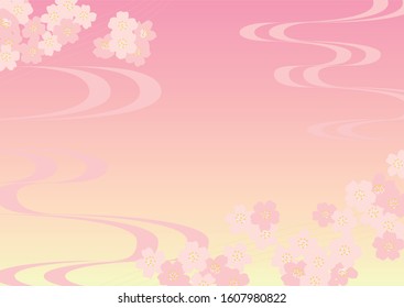 Spring Japanese pattern background illustration