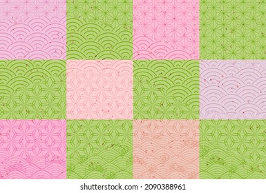 Frühling, japanisches Muster, Prüfhintergrund 