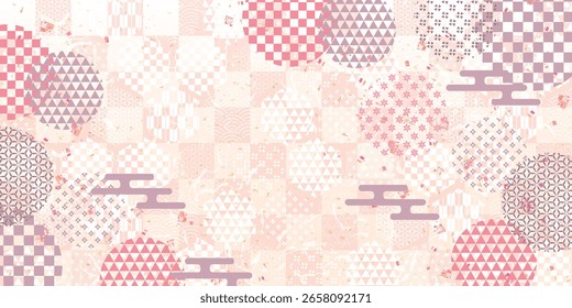 Plano de fundo Nengajo padrão japonês primavera