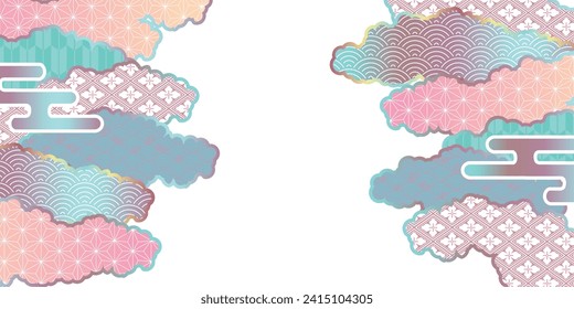 Japanische Frühlingsmuster, rosafarbener Hintergrund
